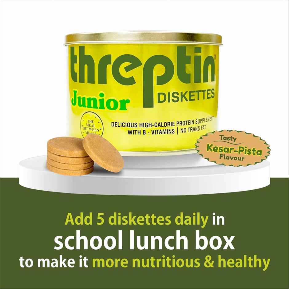 Threptin Junior Diskettes Protein Supplement For Kids - Kesar Pista